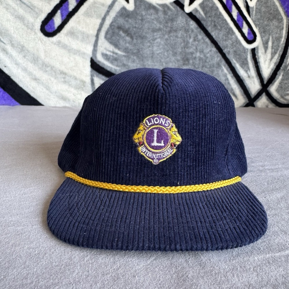 Lions International Corduroy Cord Vintage 80's Stylemaster USA Snapback Hat